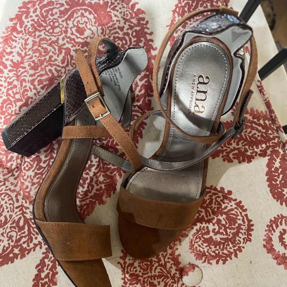 ANA New York Brown and Black Heels